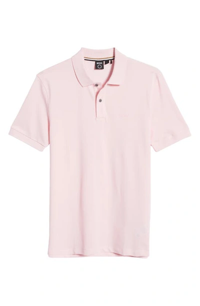 Shop Hugo Boss Pallas Cotton Polo In Open Pink