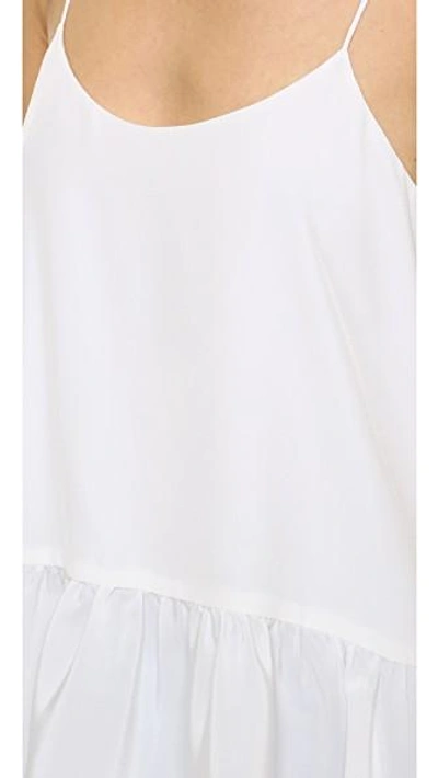 Shop Tibi Strappy Ruffle Cami In Ivory