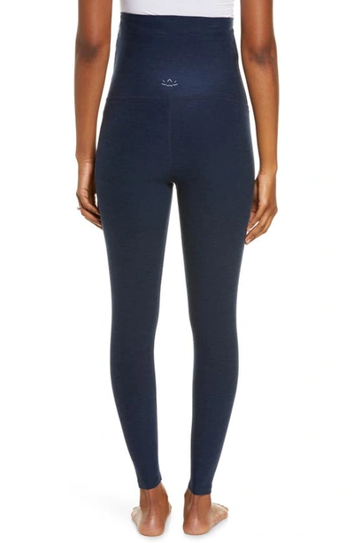 Shop Beyond Yoga Empire Waist Maternity Leggings In Nocturnal Navy