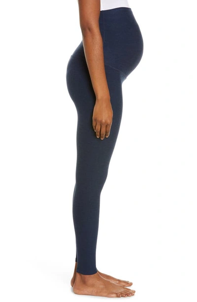 Shop Beyond Yoga Empire Waist Maternity Leggings In Nocturnal Navy