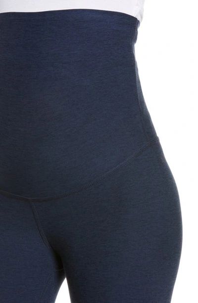 Shop Beyond Yoga Empire Waist Maternity Leggings In Nocturnal Navy