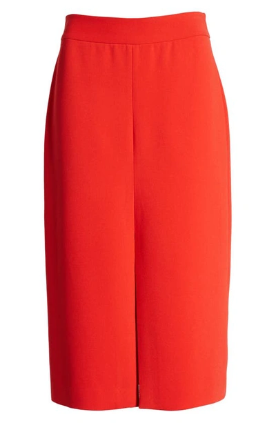 Shop Court & Rowe Front Slit Crepe Pencil Skirt In Preppy Red