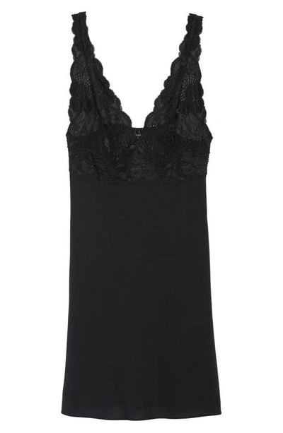 Shop Natori 'zen Floral' Chemise In Black