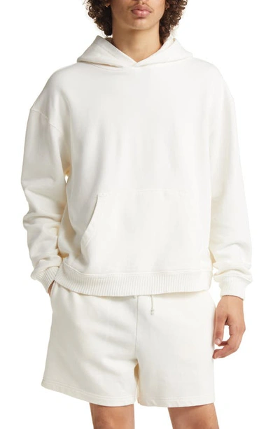 Shop Elwood Core Oversize Organic Cotton Brushed Terry Hoodie In White