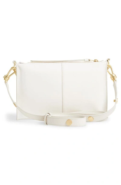 Shop Allsaints Eve Leather Crossbody Bag In Roe White