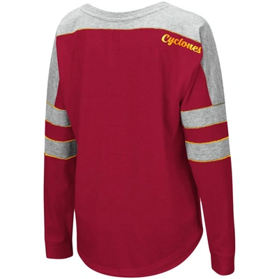 Shop Colosseum Crimson Iowa State Cyclones Trey Dolman Long Sleeve T-shirt