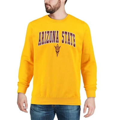 Shop Colosseum Gold Arizona State Sun Devils Arch & Logo Crew Neck Sweatshirt