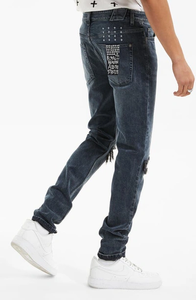 KSUBI KSUBI CHITCH BLUE KOLLA SLASHED STRETCH SKINNY JEANS 