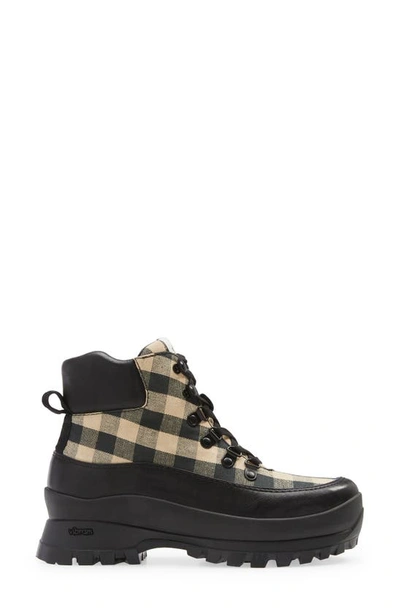 Shop Loeffler Randall Owen Hiker Boot In Black/ Tan/ Black Check