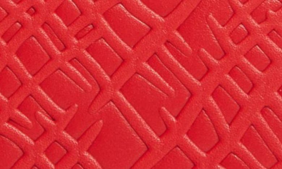 Shop Comme Des Garçons Roots Embossed Leather Zip Wallet In Red