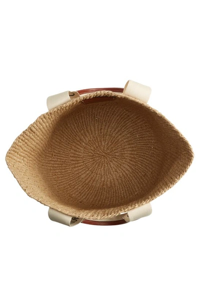 Chloé Woody Large Straw Basket Bag In White