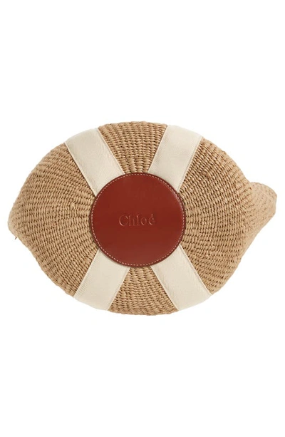 Chloé Woody Large Straw Basket Bag In White