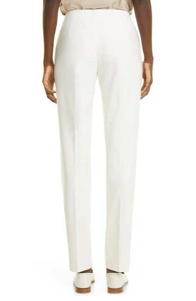 Shop Lafayette 148 Irving Skinny Stretch Wool Pants In Ivory