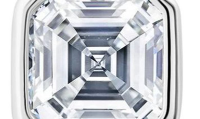 Crislu Asscher Cubic Zirconia Stud Earrings In Platinum