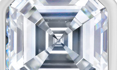 Crislu Asscher Cubic Zirconia Bezel Necklace In Platinum