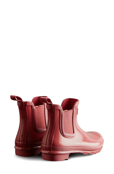 Shop Hunter Original Gloss Waterproof Chelsea Boot In Glenmore Rose