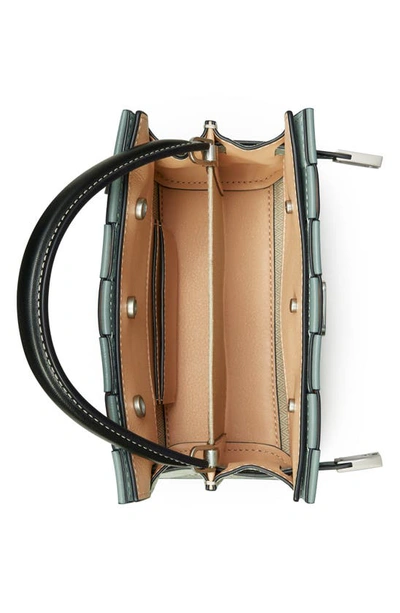 Tory Burch Lee Radziwill Woven Leather Petite Double Bag In Arctic