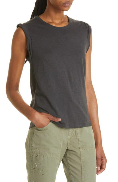 Veronica Beard Dree Muscle Tee In Charcoal