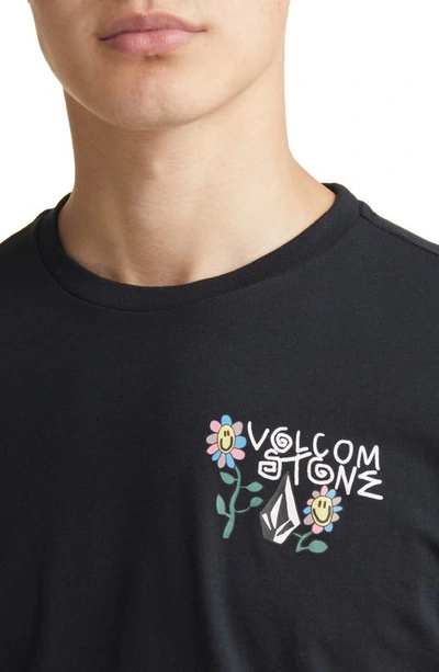 Shop Volcom Surf Vitals Animal Organic Cotton Graphic Tee In Black