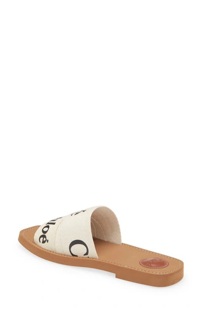 Shop Chloé Woody Logo Slide Sandal In White