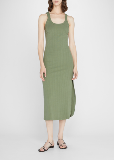 Shop Vitamin A West Coverup Tank Dress In Agave Organic Rib