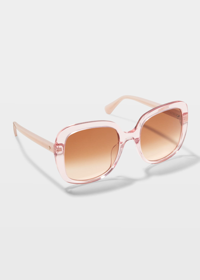 Shop Kate Spade Wenonags Square Acetate Sunglasses In Pink
