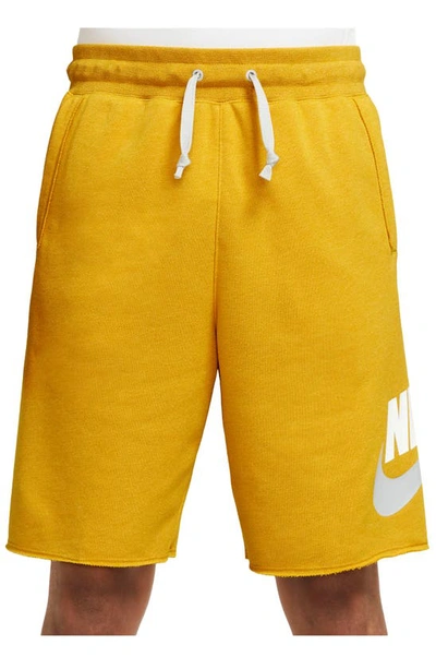 Shop Nike Sportswear Sport Essentials Shorts In Dark Sulfur/ Htr