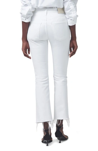 Shop Citizens Of Humanity Isola High Waist Fray Hem Crop Bootcut Jeans In Plaster