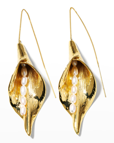 Shop Cult Gaia Calla Earrings In Gold