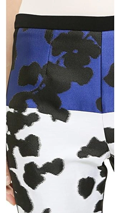 Shop Narciso Rodriguez Vine Jacquard Skinny Pants In Blue/black