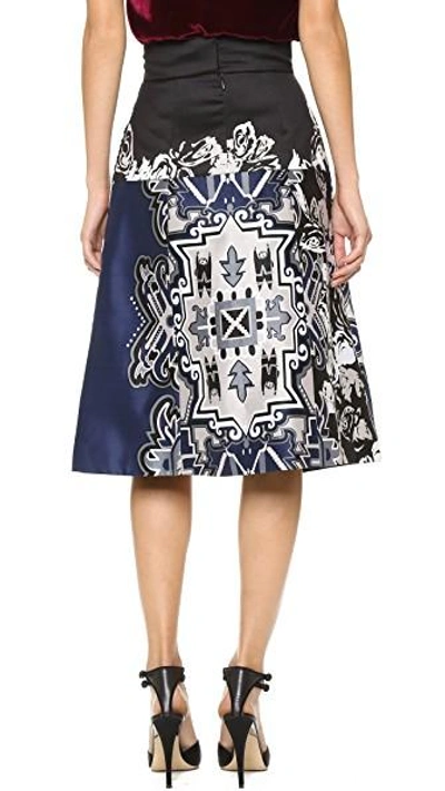 Shop Tibi Tapestry Wrap Skirt In Blue Multi