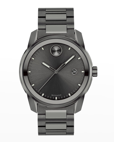Shop Movado Men's 42mm Bold Verso Gunmetal Bracelet Watch In Grey