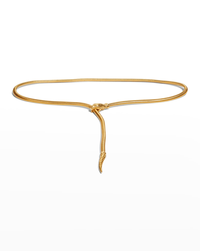 Shop Saint Laurent Ysl Snake Chain Belt In Gold