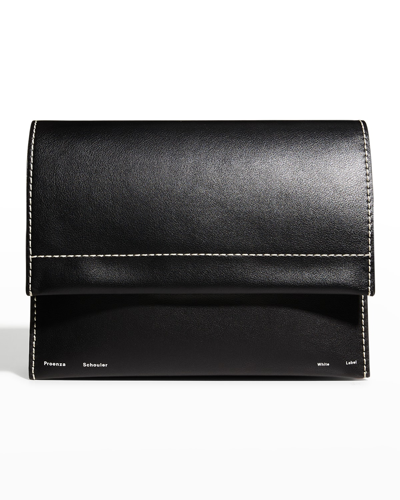 Shop Proenza Schouler White Label Accordion Flap Leather Crossbody Bag In Black