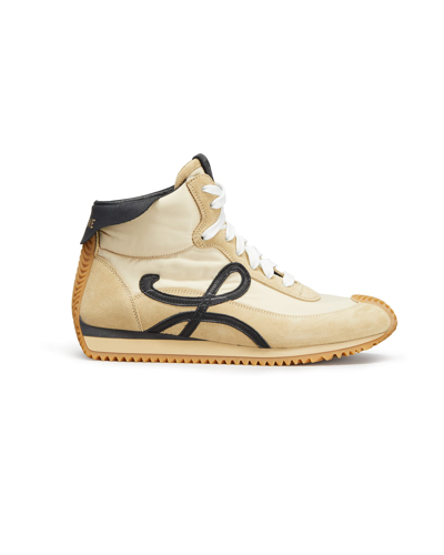 Shop Loewe Flow High-top Retro Runner Sneakers In 8133 Gold Black