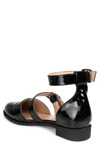 Shop Journee Collection Constance Buckle Strap Flat In Black