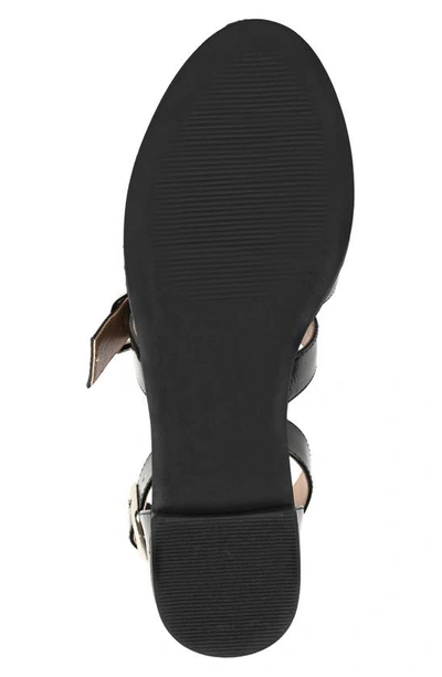 Shop Journee Collection Constance Buckle Strap Flat In Black