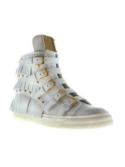 Shop Giuseppe Zanotti Fringed Hi-top Sneakers