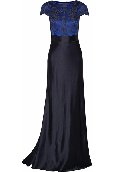 Catherine Deane Lace-paneled Satin Gown