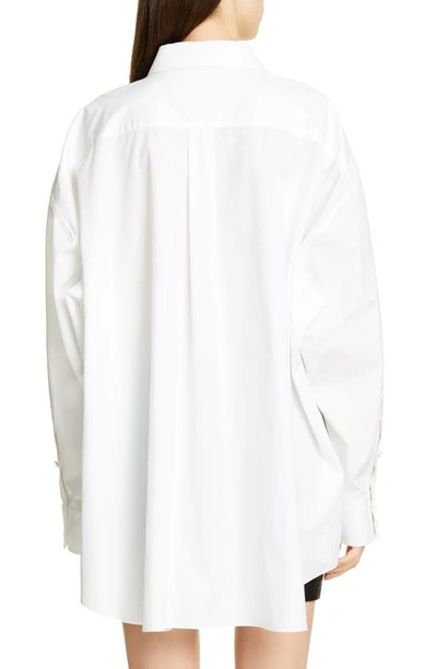 Shop Alexander Wang Oversize Tuxedo Shirt In White