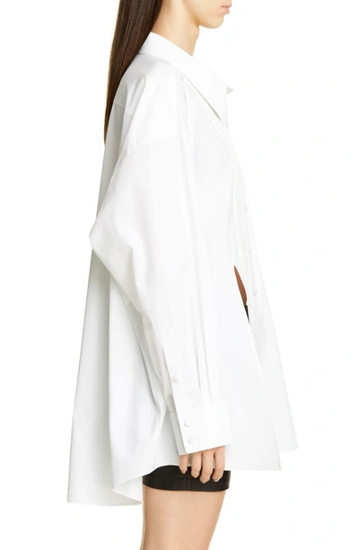 Shop Alexander Wang Oversize Tuxedo Shirt In White