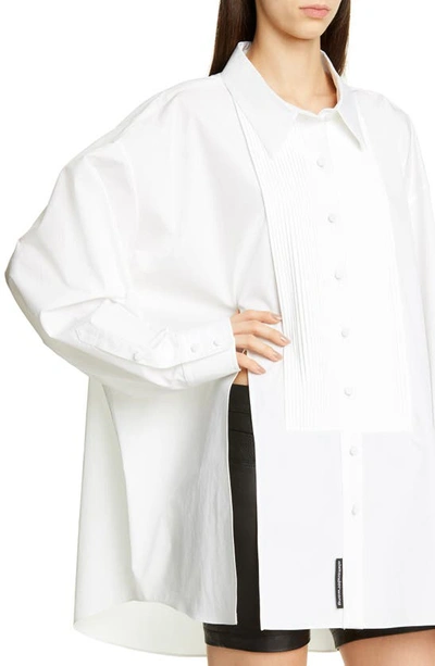 Shop Alexander Wang Oversize Tuxedo Shirt In White