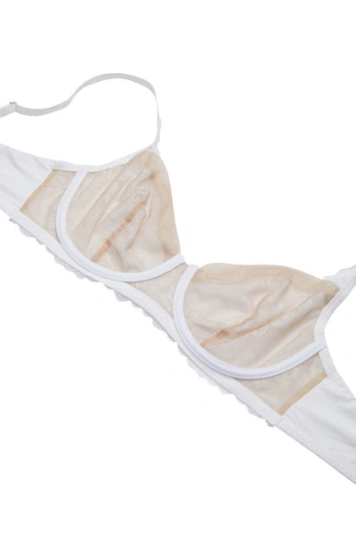 Shop Skarlett Blue 'minx' Unlined Lace Demi Underwire Bra In White/ Nylon