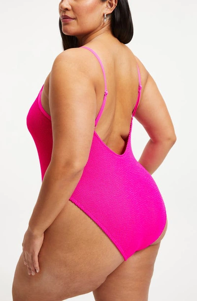 Shop Good American Always Fits One-piece Swimsuit In Hawiian Pink 001