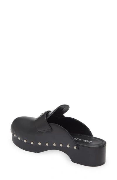 Shop Prada Logo Clog In Nero