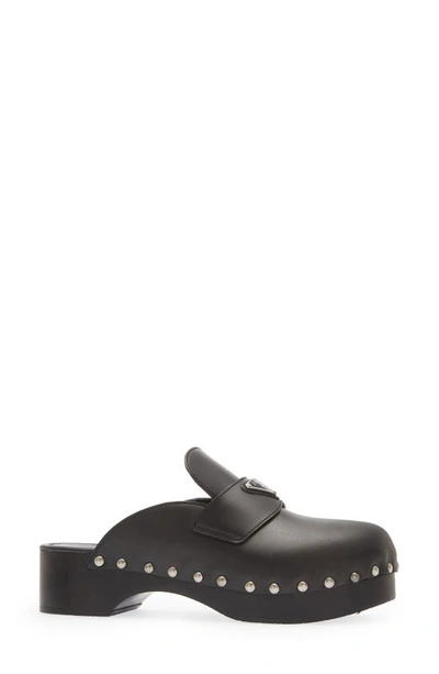 Shop Prada Logo Clog In Nero