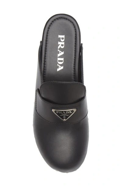 Shop Prada Logo Clog In Nero