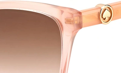 Shop Kate Spade Amiyah 56mm Gradient Polarized Cat Eye Sunglasses In Peach/ Brown Pink Gradient