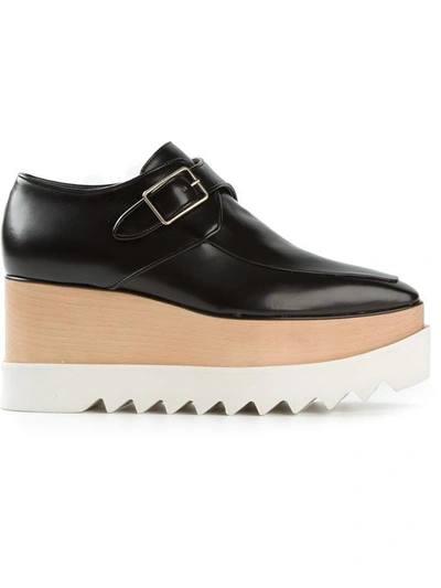 Stella Mccartney Elyse Monk-strap Faux-leather Platform Shoes In Black