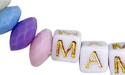 Shop Adornia Rainbow Donut Bead 'mama' Bracelet In Multi